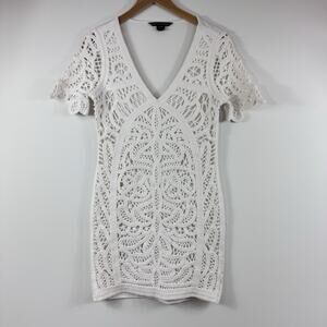 Women’s White Crochet Dress Size 6 French Connection Bridal Shower Graduation